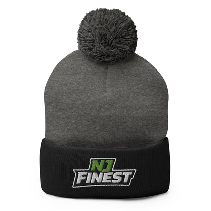Pom - Pom Beanie | NJ Finest AAU Elite | Emblem Logo