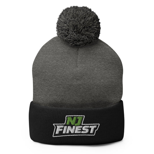 Pom - Pom Beanie | NJ Finest AAU Elite | Emblem Logo