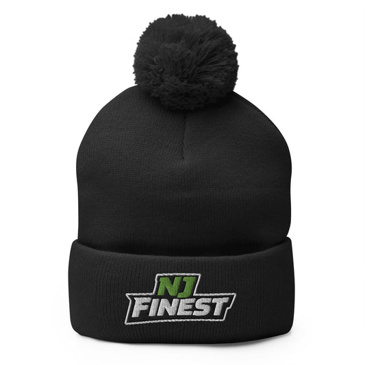 Pom - Pom Beanie | NJ Finest AAU Elite | Emblem Logo