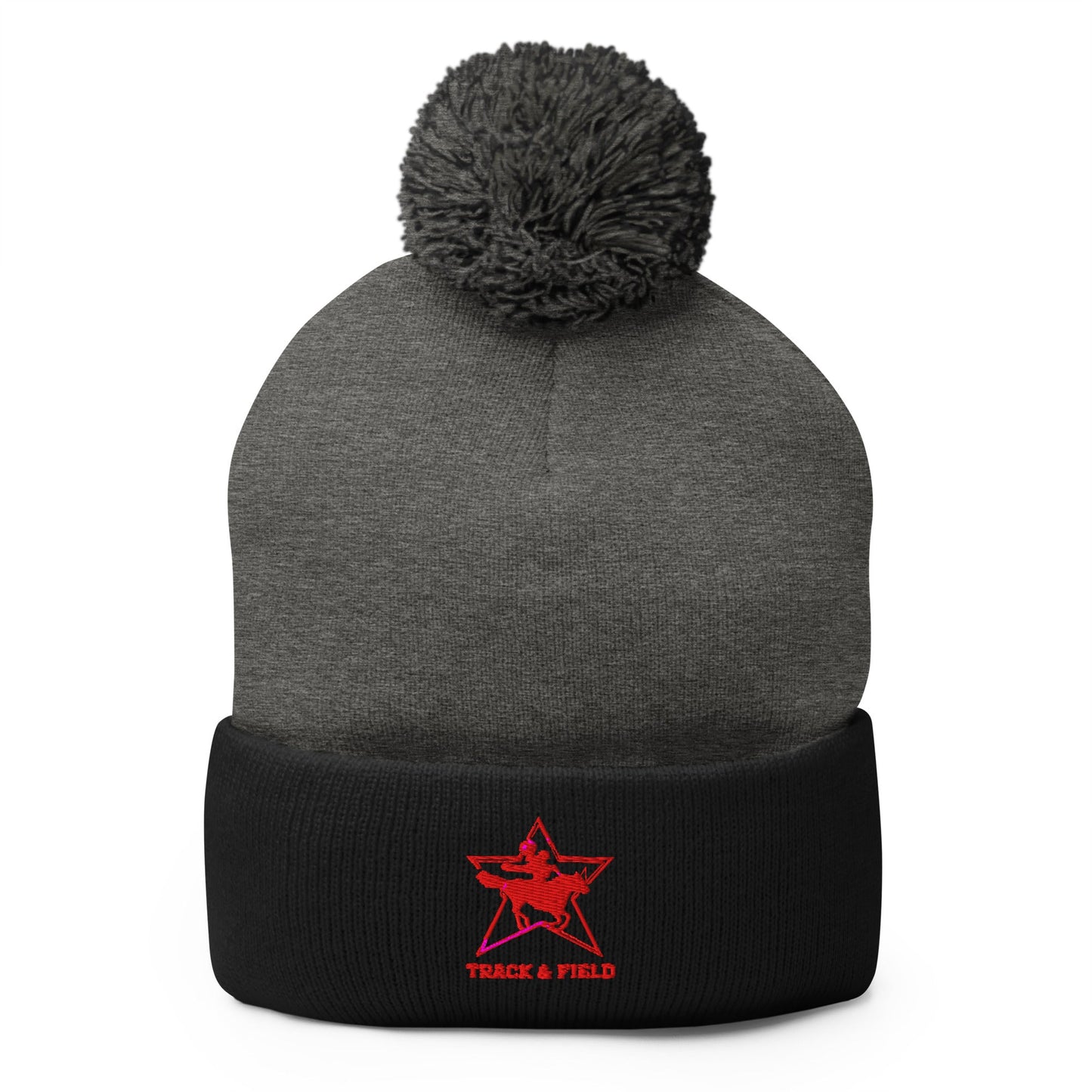 Pom - Pom Beanie | North Lake Track and Field | Cowboy T&F Logo