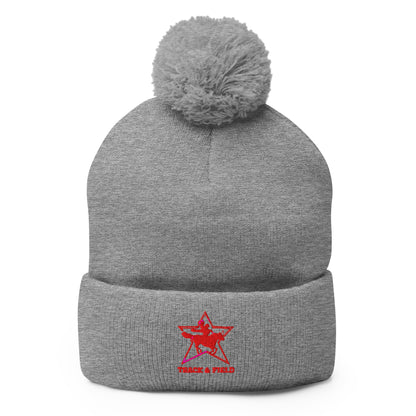 Pom - Pom Beanie | North Lake Track and Field | Cowboy T&F Logo