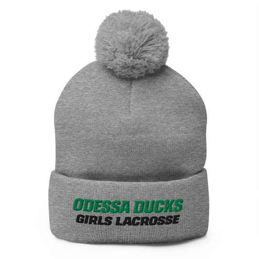 Pom - Pom Beanie | Odessa Girls Lacrosse | Duck Sticks Logo