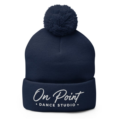 Pom-Pom Beanie | On Point Dance Studio | Modern Script Logo