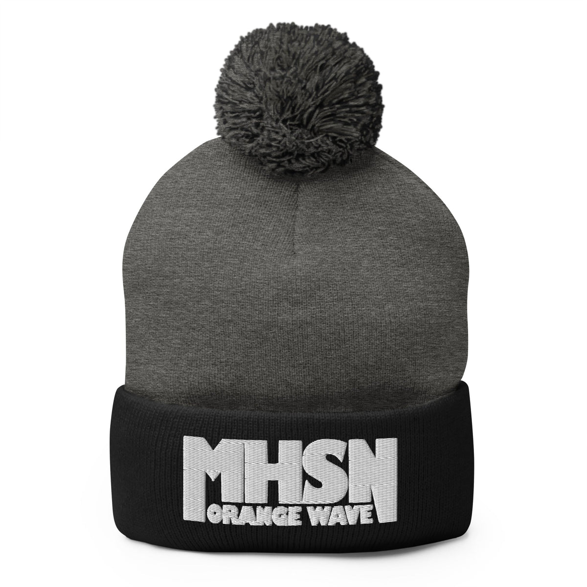Pom-Pom Beanie | Orange Wave Marching Band | Crest (Variant) Logo