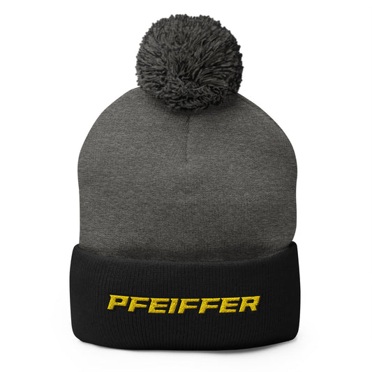 Pom - Pom Beanie | Pfeiffer University Golf | Pfeiffer Logo