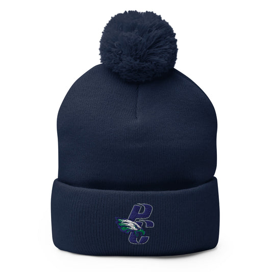 Pom - Pom Beanie | PINE CREEK SWIM & DIVE | PC Mascot Logo