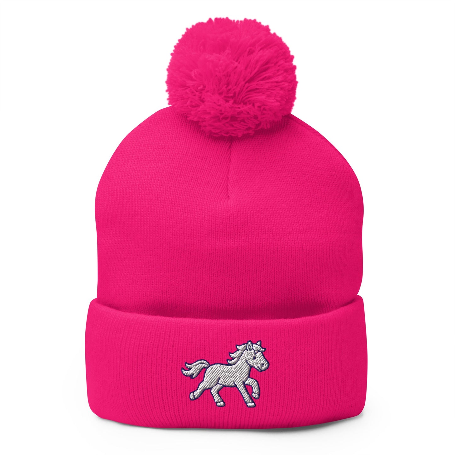 Pom-Pom Beanie | Pink Pony Athletic Club | Mascot Logo