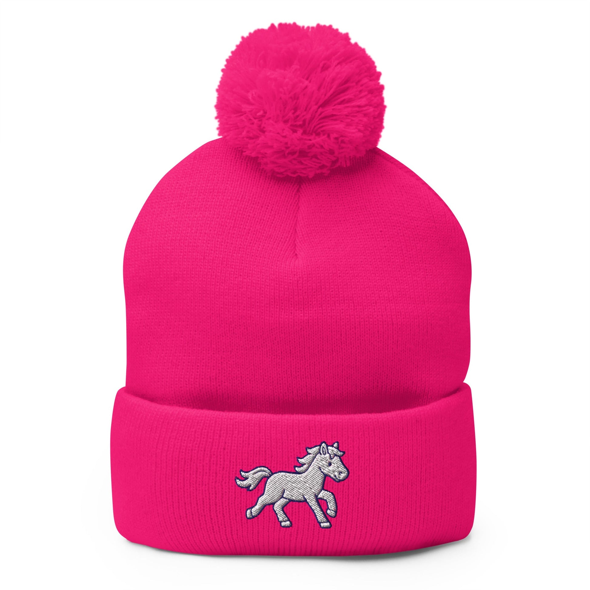 Pom-Pom Beanie | Pink Pony Athletic Club | Mascot Logo