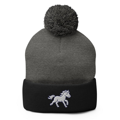 Pom-Pom Beanie | Pink Pony Athletic Club | Mascot Logo