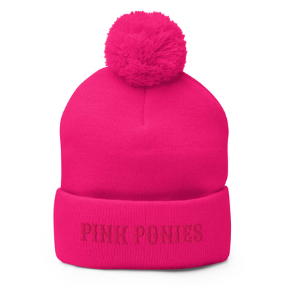 Pom-Pom Beanie | Pink Pony Athletic Club | Script Logo