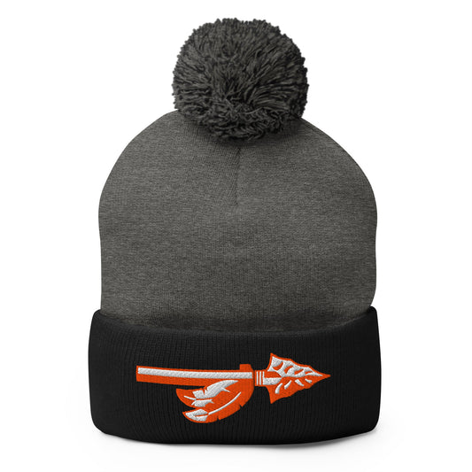 Pom - Pom Beanie | Powhatan lacrosse | Arrowhead Logo