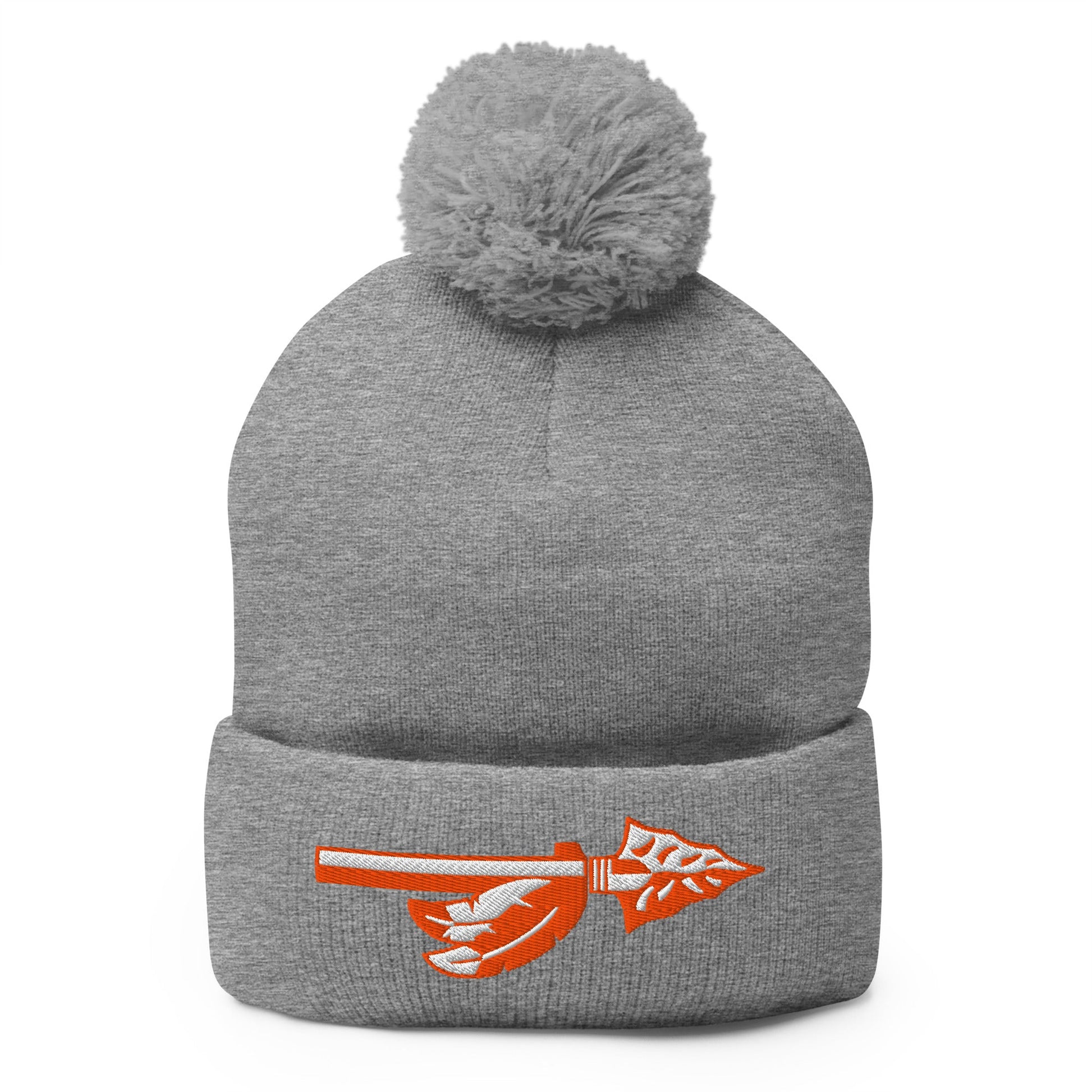 Pom - Pom Beanie | Powhatan lacrosse | Arrowhead Logo