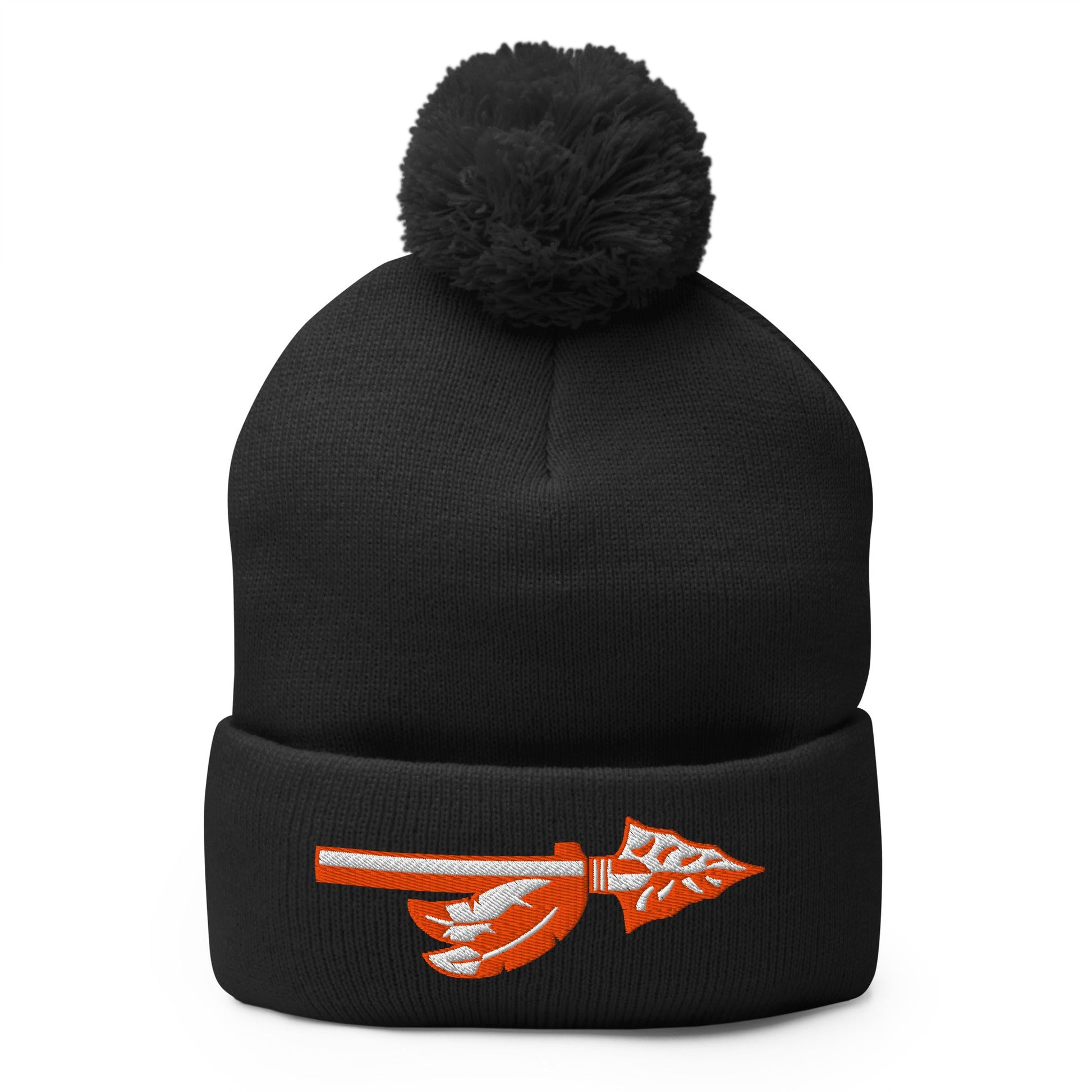 Pom - Pom Beanie | Powhatan lacrosse | Arrowhead Logo