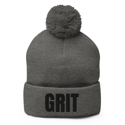 Pom - Pom Beanie | Pure Grit Softball | Black Logo