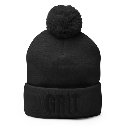 Pom - Pom Beanie | Pure Grit Softball | Black Logo