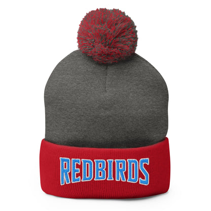 Pom - Pom Beanie | Redbirds | Script Logo