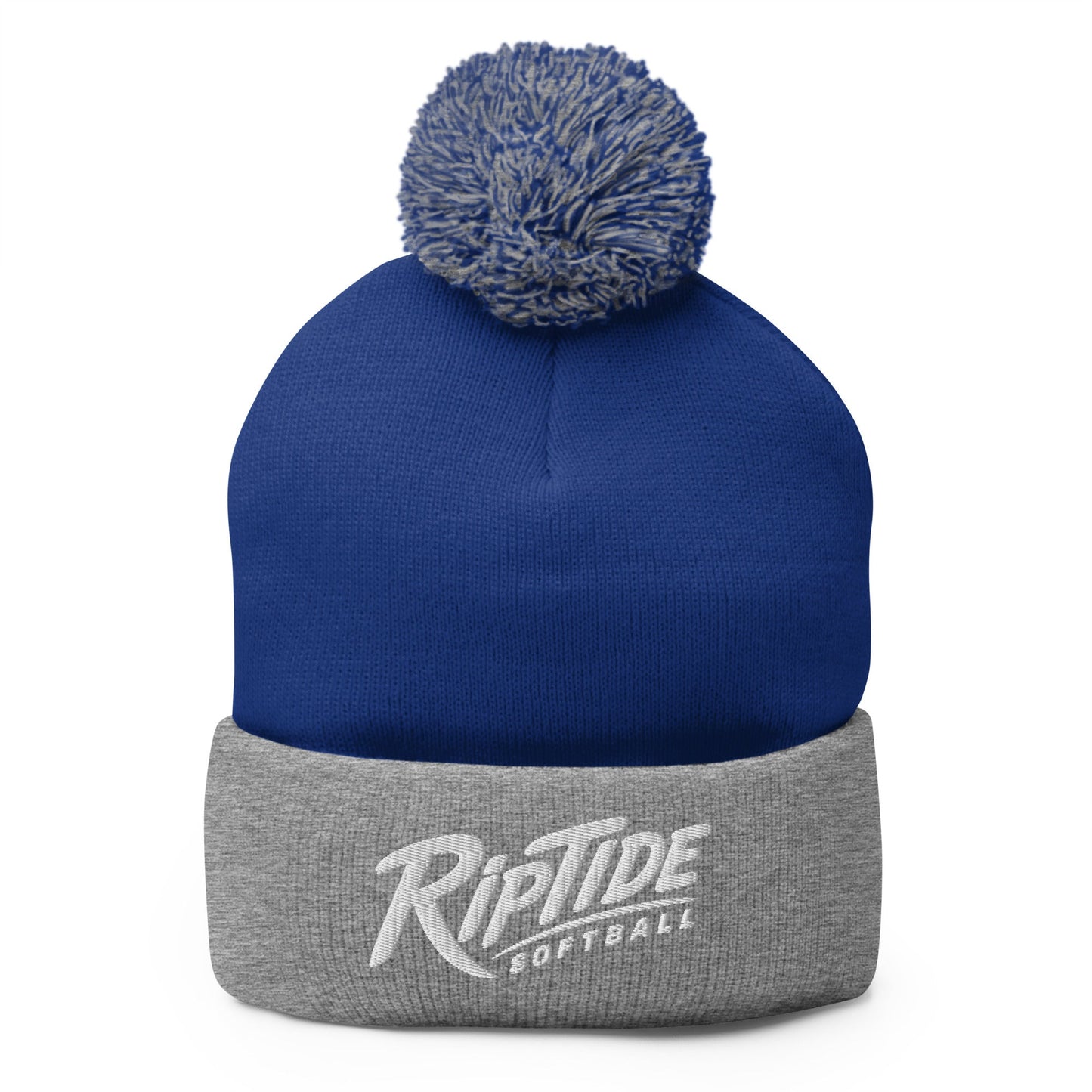 Pom-Pom Beanie | RipTide Softball | Crest Logo