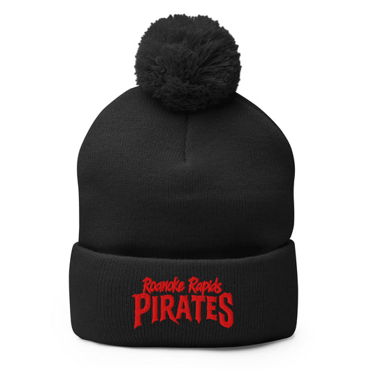 Pom - Pom Beanie | Roanoke Rapids Pirates | Black Sail Battlers Logo