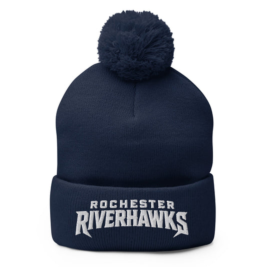 Pom-Pom Beanie | Rochester Riverhawks | Shield Logo