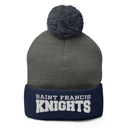 Pom-Pom Beanie | Saint Francis School | Modern Script Logo