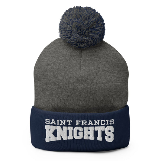 Pom-Pom Beanie | Saint Francis School | Modern Script Logo