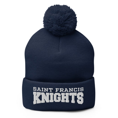 Pom-Pom Beanie | Saint Francis School | Modern Script Logo
