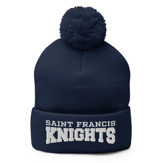 Pom-Pom Beanie | Saint Francis School | Modern Script Logo