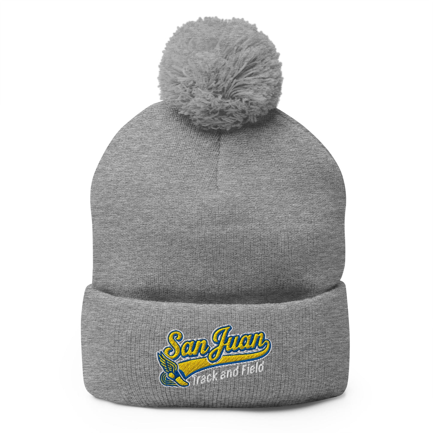 Pom - Pom Beanie | San Juan Track and Field | Script Logo
