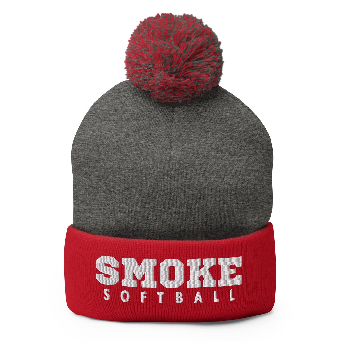 Pom-Pom Beanie | Smoke 14U Softball | Modern Script Logo