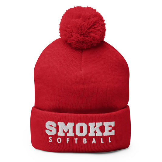 Pom-Pom Beanie | Smoke 14U Softball | Modern Script Logo