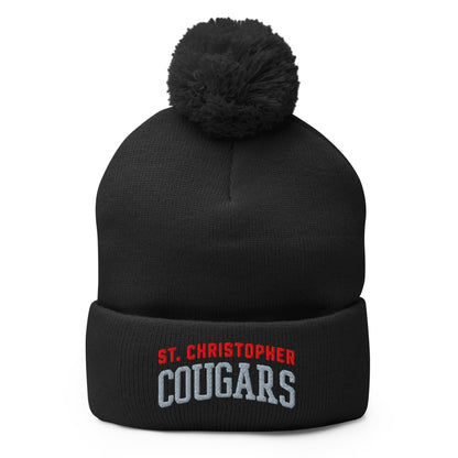 Pom - Pom Beanie | St. Christopher Cougars | Classic Logo