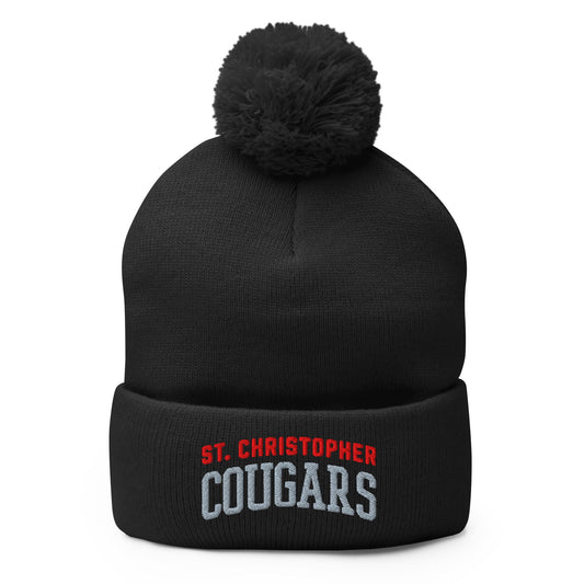 Pom - Pom Beanie | St. Christopher Cougars | Classic Logo