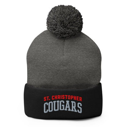 Pom - Pom Beanie | St. Christopher Cougars | Classic Logo