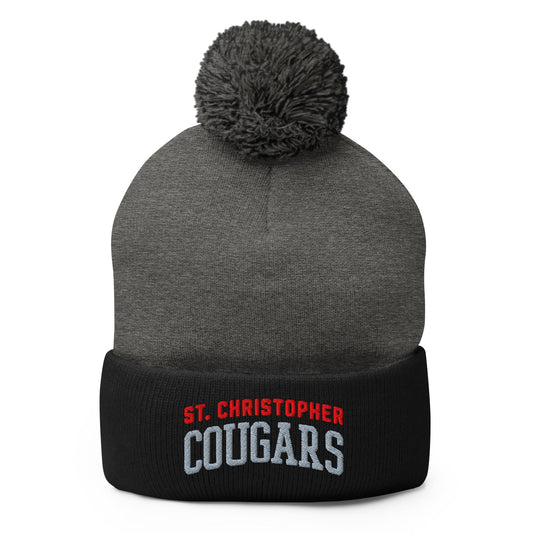 Pom - Pom Beanie | St. Christopher Cougars | Classic Logo
