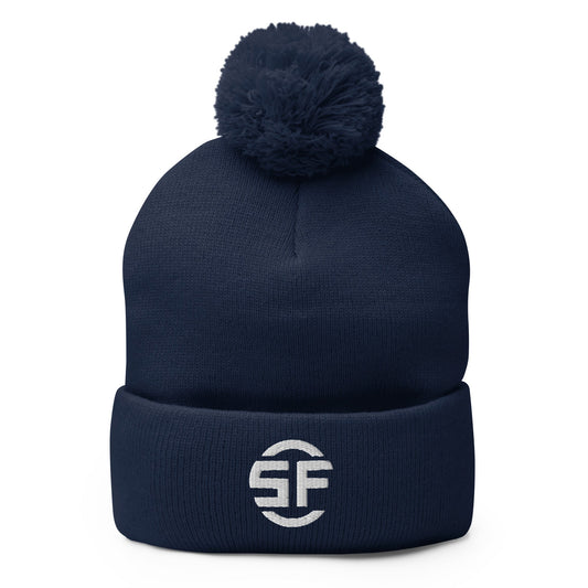 Pom-Pom Beanie | Swing It Fastpitch | Emblem Logo
