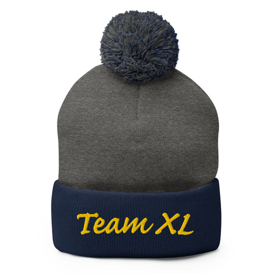 Pom - Pom Beanie | Team XL | Modern Script Logo