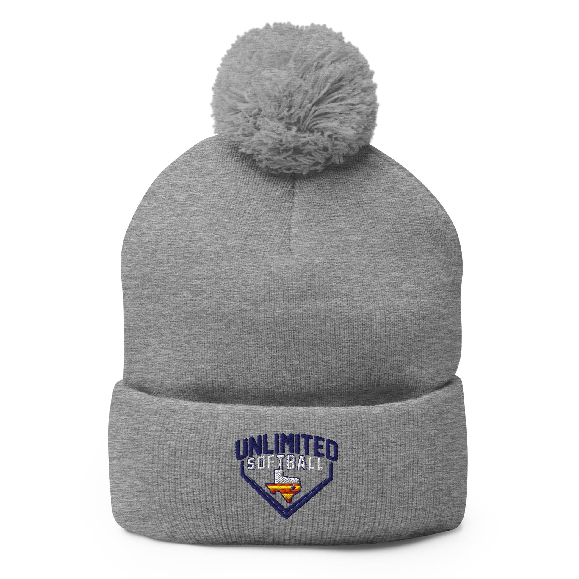 Pom - Pom Beanie | Texas Unlimited | Home Plate Logo