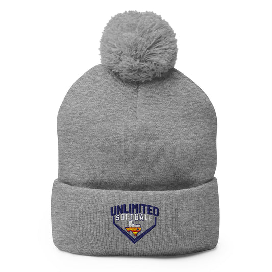 Pom - Pom Beanie | Texas Unlimited | Home Plate Logo