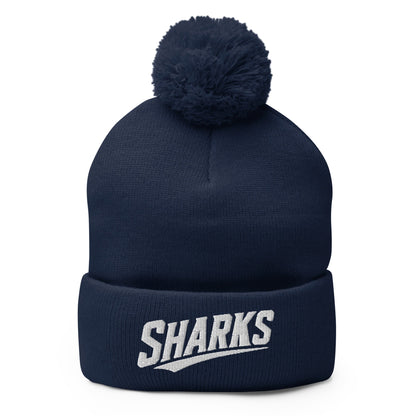 Pom-Pom Beanie | The Sharks Baseball Team | Script Logo