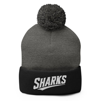 Pom-Pom Beanie | The Sharks Baseball Team | Script Logo