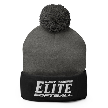 Pom-Pom Beanie | Tigers Elite Softball | Modern Script Logo