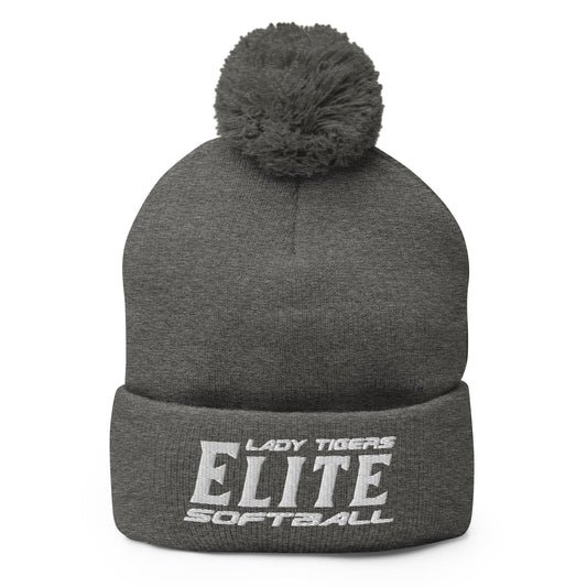 Pom-Pom Beanie | Tigers Elite Softball | Modern Script Logo