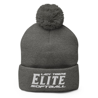 Pom-Pom Beanie | Tigers Elite Softball | Modern Script Logo