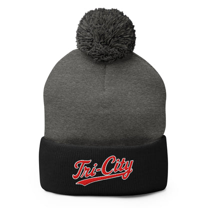 Pom - Pom Beanie | Tri - City Baseball | Mark Logo