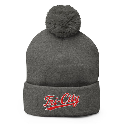 Pom - Pom Beanie | Tri - City Baseball | Mark Logo