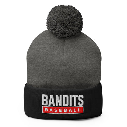 Pom - Pom Beanie | Tri - City Baseball | Varsity Script Logo