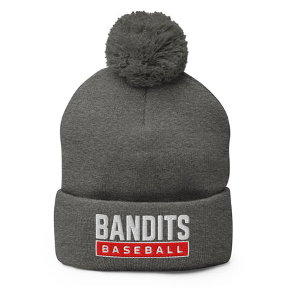 Pom - Pom Beanie | Tri - City Baseball | Varsity Script Logo