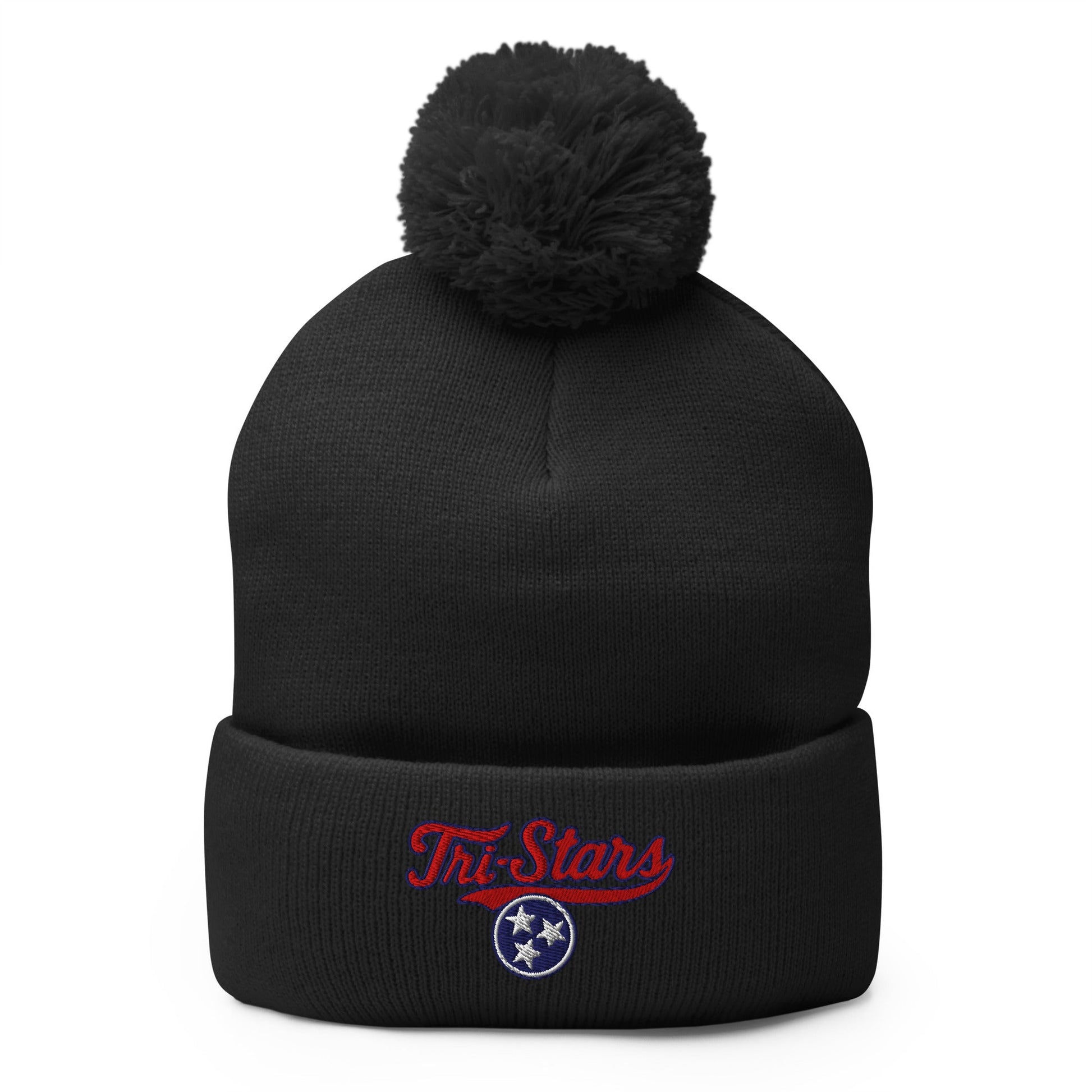 Pom - Pom Beanie | Tri - Stars | 3 Stars Logo