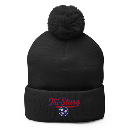 Pom - Pom Beanie | Tri - Stars | 3 Stars Logo