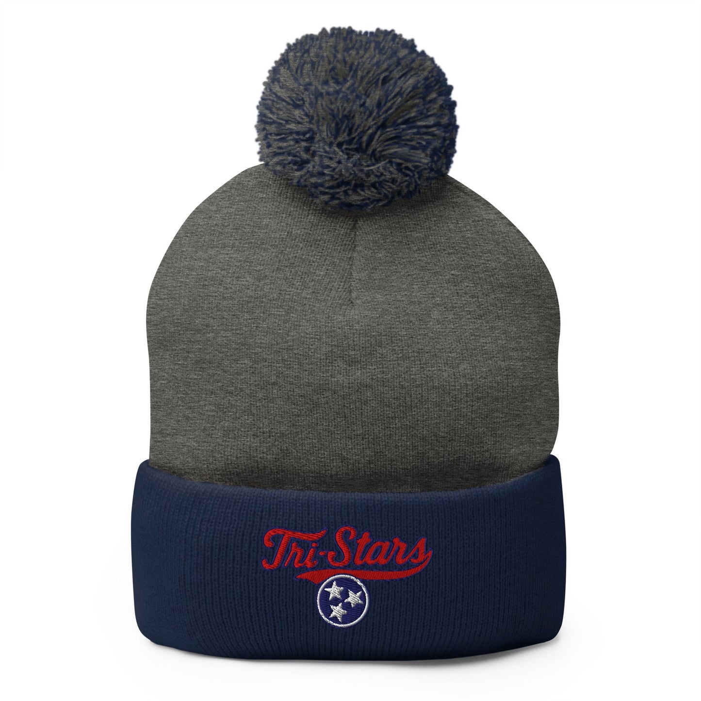 Pom - Pom Beanie | Tri - Stars | 3 Stars Logo